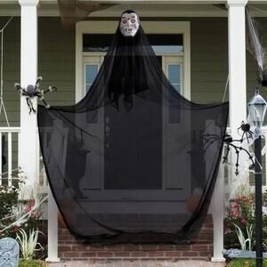 HauntLook 10 Foot Tall Hanging Vampire Mask and Cape Halloween Decor New
